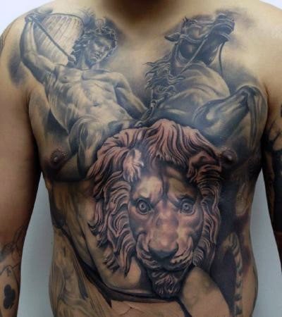 tatuagem leao no peito 107